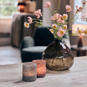 Iona Glass Candle Holder - Smoke