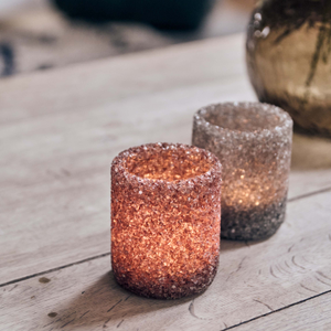 Iona Glass Candle Holder - Spice