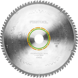 Festool 260mm 80T Wood Mitre Saw Blade for KS 120 260x2.5x30mm (No Box) 494605