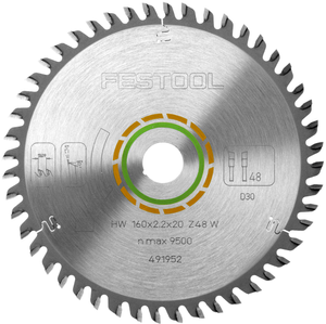 Festool 160mm 48T Wood Plunge Saw Blade 160x2.2x20mm (No Box) 491952
