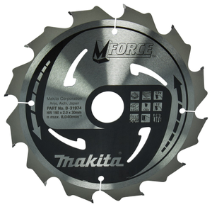 Makita 190mm 12T MakForce Circular Saw Blade 190x30mm 12T B-31974