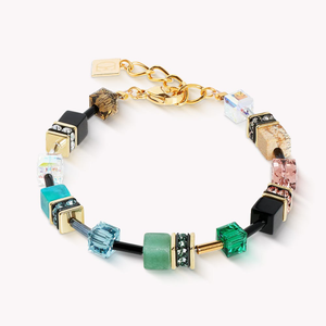 DELUXE GEOCUBE Bracelet Gold Plated Iconic Precious Art Nouveau