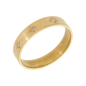 Pre-Owned 18ct Yellow Gold Diamond Set 4mm Wedding Band Ring