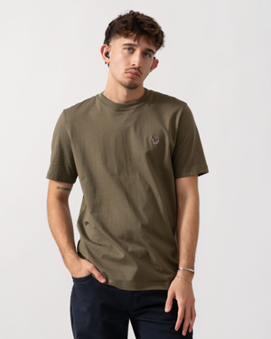 PS Paul Smith Mens Short Sleeve Zebra Graphic T-Shirt - 36F Green