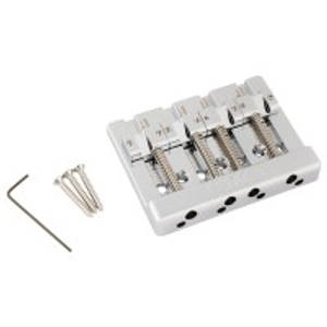 Fender HiMass String-Through 4-String Bass Bridge Assembly With Brass Saddles, Chrome