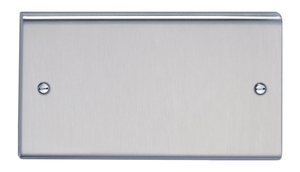 Deta SD1201SS Slimline Decor Curved Edge Decorative Stainless Steel 2 Gang Blank Plate