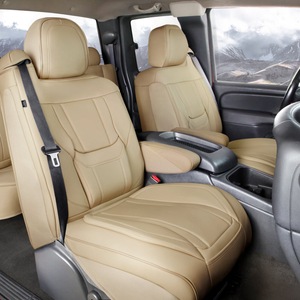 Chevrolet Silverado Seat Covers - Custom-Fit, Comfort Leather, Easy Install - Crew Cab / Front Seat / Shoulder Seatbelt & Captain Front Seat