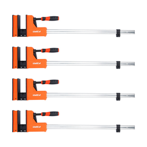 WellCut Woodworking  Parallel Bar Clamp Set 600mm x 95mm Professional Grade with 600kg Clamping Force Pack of 4