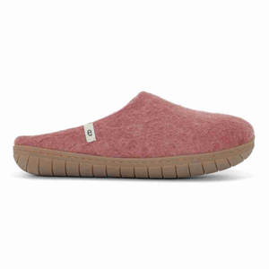 Dusty Rose Rubber Sole Slipper (3 UK)