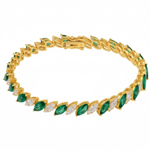 Viscountess Tennis Bracelet Emerald Gold