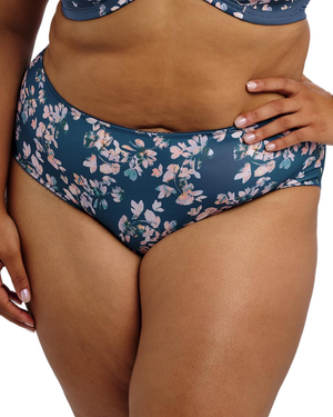 Goddess Kayla High Waist Brief - Teal Blossom