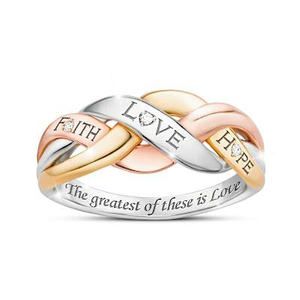 Genuine Diamond God's Love Braided Ring Size 6.5
