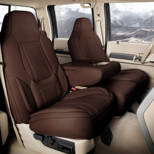 Ford F-350 Super Duty Seat Covers - Custom-Fit, Comfort Leather, Easy Install - Crew Cab / Front Seat / Captain Seats