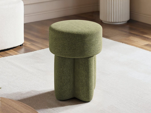 SOLACE+CO Astrid Pouffe Footstool Wave Chenille