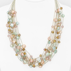 Signature Layered Pearl & Crystal Necklace