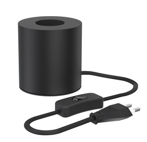 Calex Lampenfassung E27 - Lampenfassung mit Stecker - Rund - Schwarz