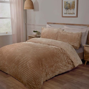 KING SIZE DUVET COVER Cord Fleece Natural