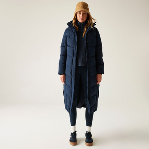 Regatta Womens Eloria Longline Quilted Padded Jacket - 18 / Navy