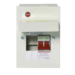 Wylex NM206/40 NM Series Amendment 3 All Metal 2 Way Consumer Unit With Switch Disconnector Isolator 40A