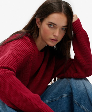 Relaxed Ribbed Knitted Jumper