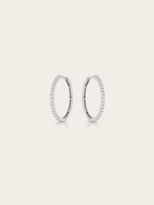Nola Lab Diamond 9K White Gold Hoop Earrings