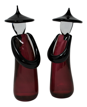 Murano Glass Chinese Figurines by Roberto Beltrami - a Pair