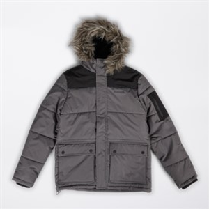 Bench Mens Tillor Padded Parka Jacket Dark Grey