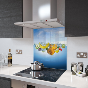 Glass Splashback in Fresh Fruit In Water - 75cm Wide x 60cm High