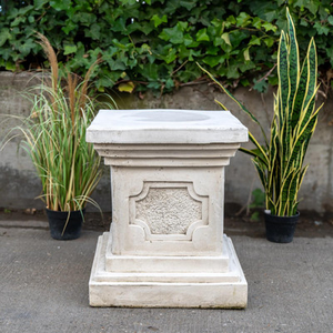 White Stone Large Square Statuary Pedestal Garden Statues