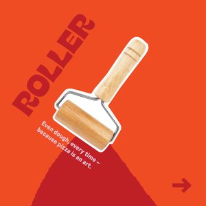 12cm Wide Wood Pizza Roller
