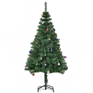 HOMCOM Árbol de Navidad Artificial 150 cm con 420 Ramas Adornos Piñas Decoración Navideña para Interiores Verde