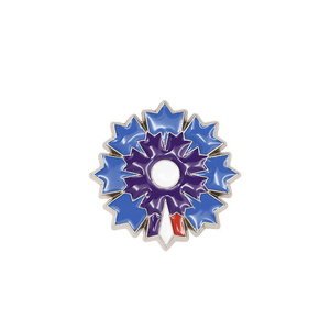 Pin's argenté Pétale tricolore - Bleuet de France