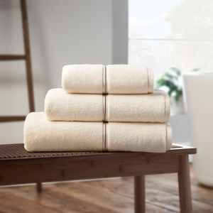  BIANCA ZERO TWIST SATIN STITCH CREAM Hand Towel 