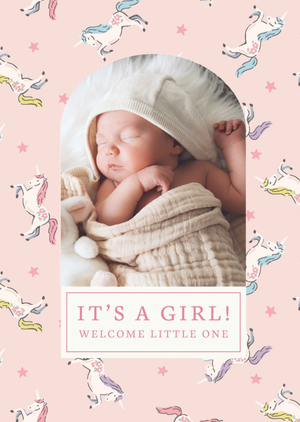 It's A Girl Welcome Little One Cath Kidston Photo Upload Card
