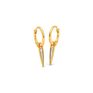 Gratitude Gold Plated 925 Silver Diamond Earrings