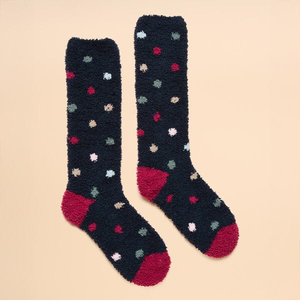 Joules Navy Fluffy Socks Size 4-8