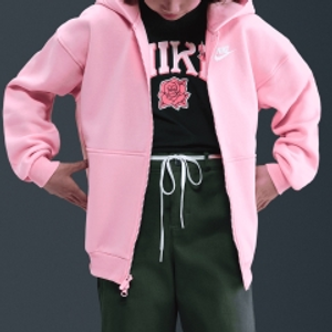 Nike Club Felpa Bambina - Med Soft Pink/White