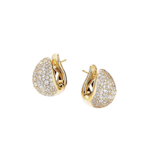 Small Pave Puffy Huggie Earrings