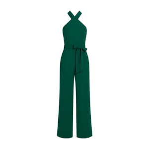 Yumi Green Cross Over Halter Neck Jumpsuit (XS)