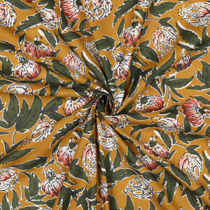 Tissu coton indien block print Serina - Ochre