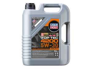 Liqui Moly Top Tec 4200 5W-30 New Generation Engine Oil – 5 L – VW 504 00 / 507 00 BMW LL-04 MB 229.52 Approved