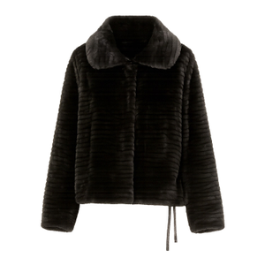 Yumi Black Faux Fur Short Jacket (L)