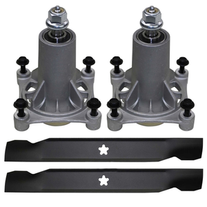 2x Spindle Assy & 38" Bar Blades for Craftsman Poulan Pro Mowers 532138497