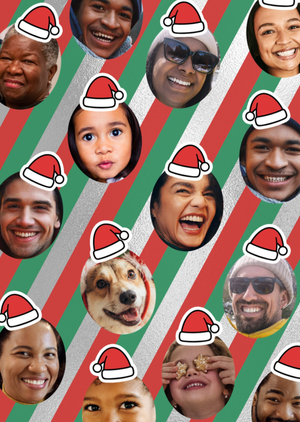 Santa Hat Photo Upload Christmas Card