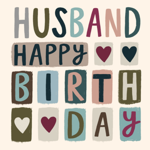 Moonpig Husband Typography Birthday Card