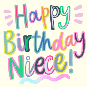 Moonpig Happy Birthday Niece Colourful Typography Card
