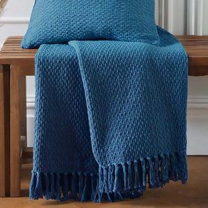 DRIFT HOME HAYDEN 100% RECYCLED COTTON TEAL 200x200cm Throw