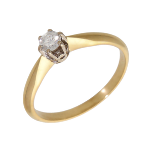 Pre-Owned 14ct Yellow Gold 0.18ct Diamond Solitaire Ring