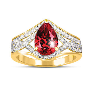 2-Carat Lab-Grown Ruby Crimson Fire Ring Size 8