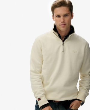Felpa con Mezza Zip e Logo
